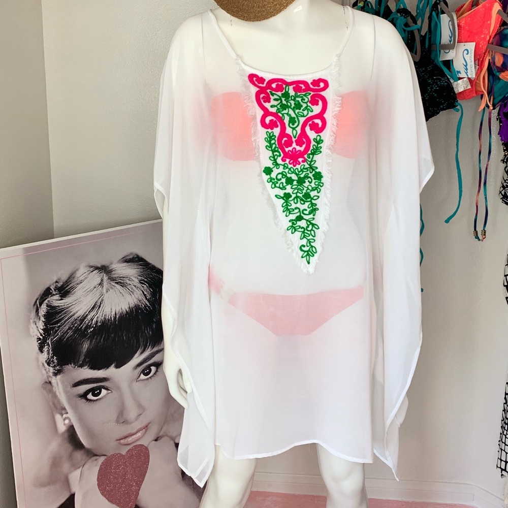 Highness Embroidered Swim Suits Coverup